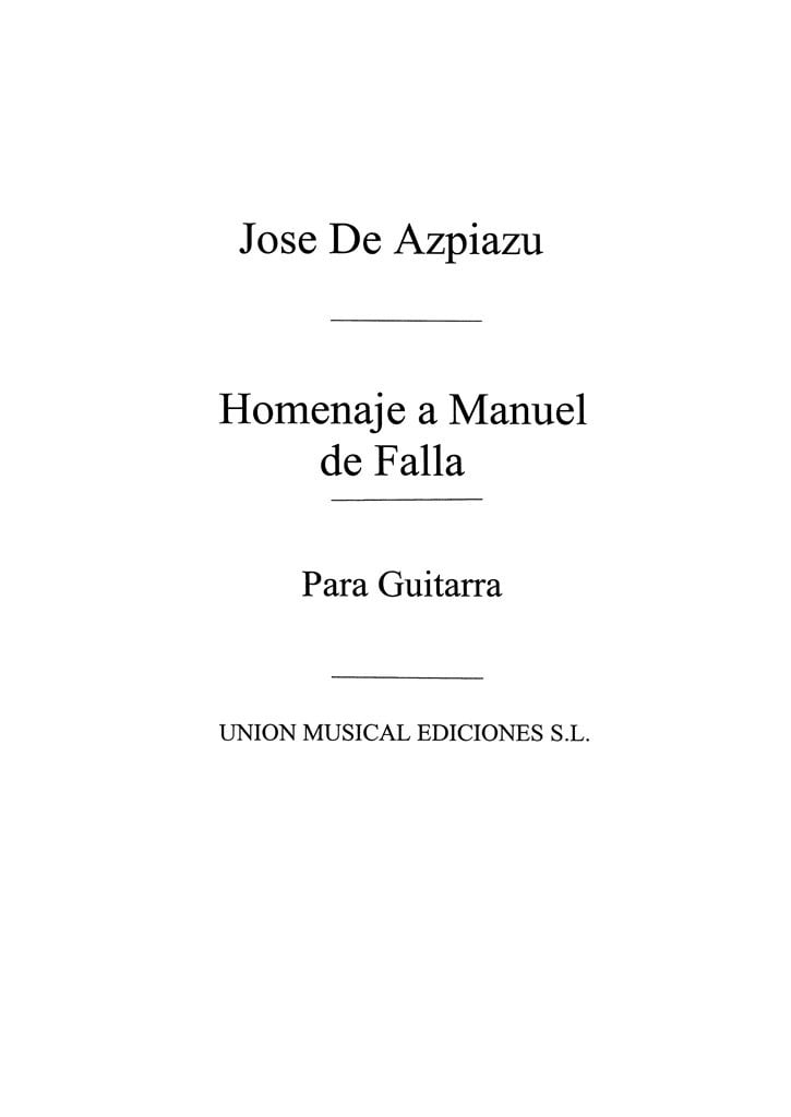 Homenaje A Manuel De Falla For